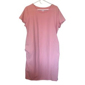 Old Navy Maternity NWOT Short Sleeve Bodycon Sugar Coral Midi Dress XXL